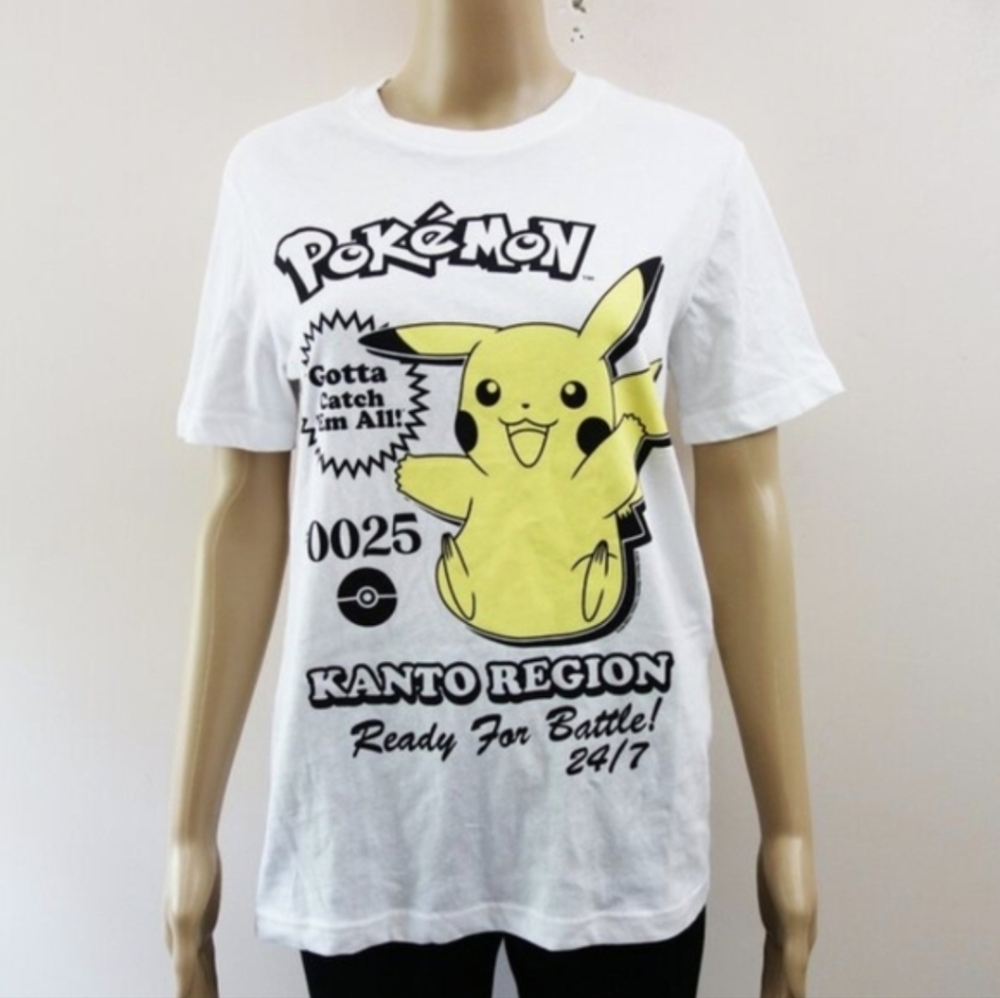 Old Navy X Pokemon Unisex White/Yellow Pikachu Shirt (XS) NWT!